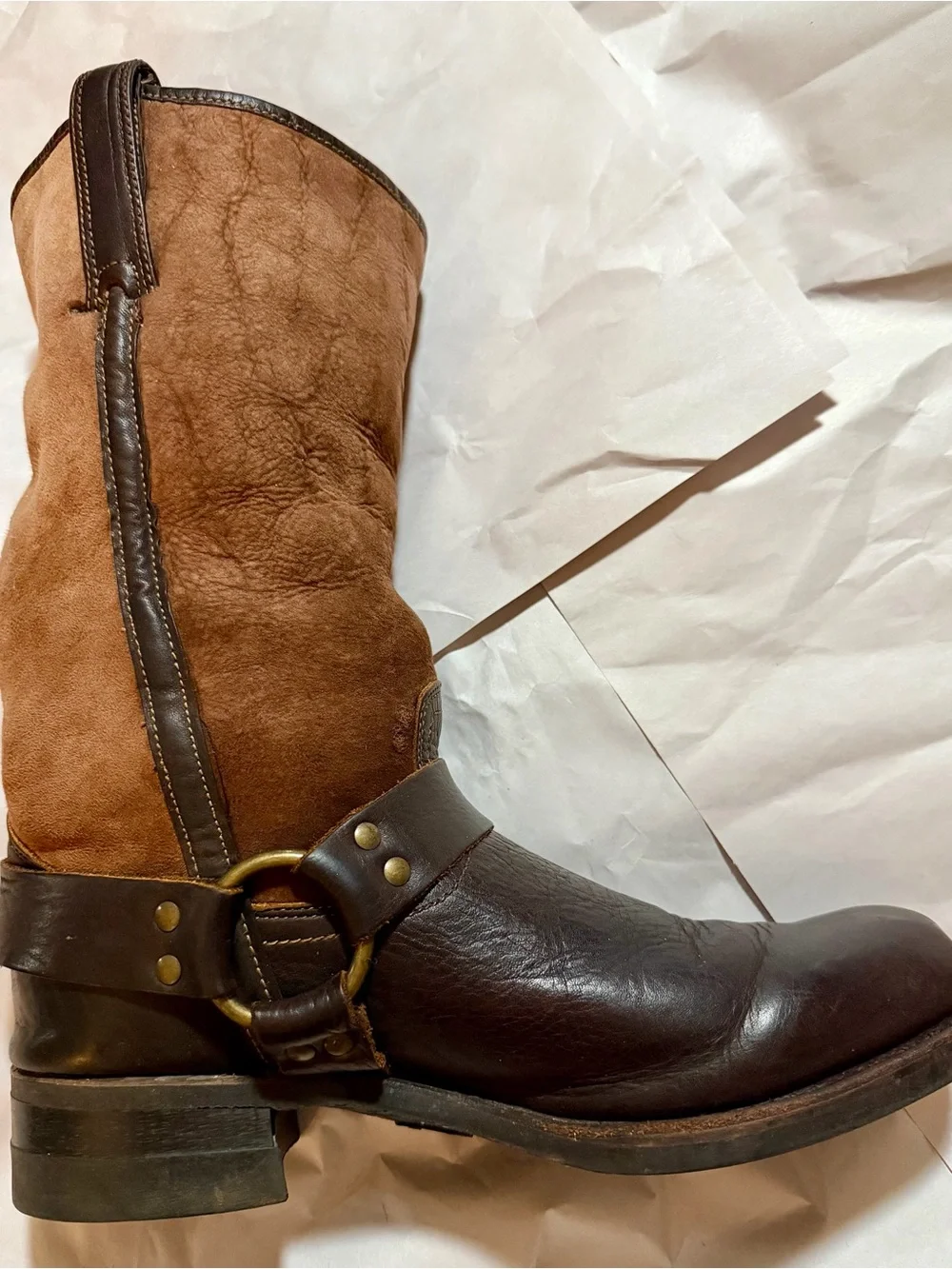 Frye Men’s Mixed Media Shearling Harness 12R